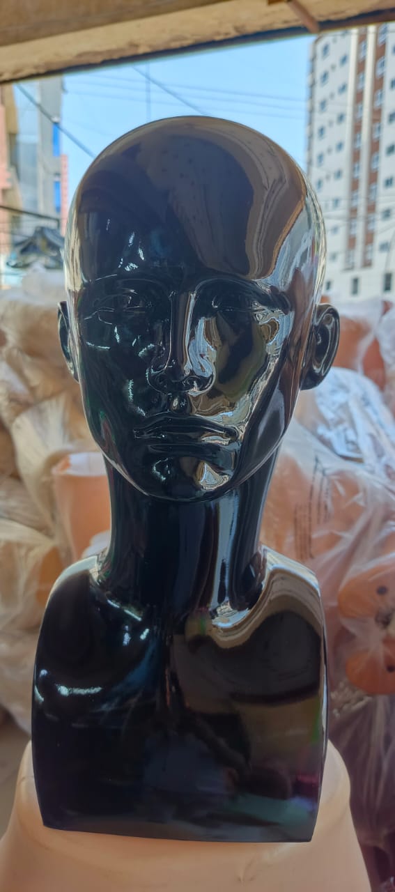 Male mannequin head display